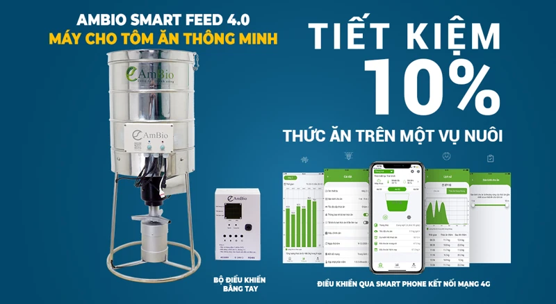 AmBio Smart Feed 4.0 - Hệ thống cho tôm ăn tự động đầu tiên và tiên tiến nhất hiện nay