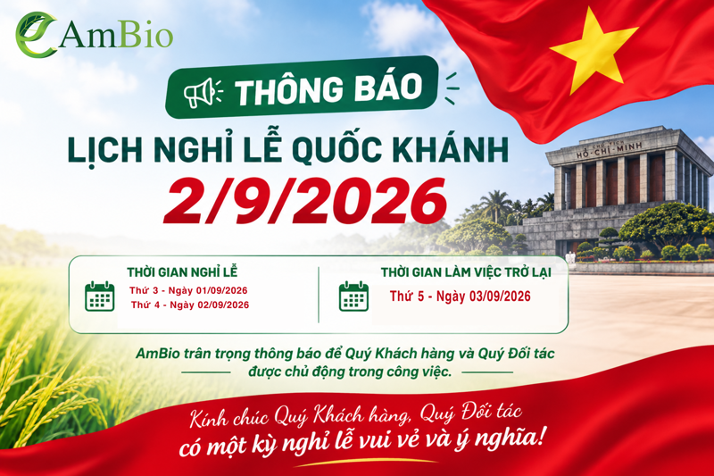 THÔNG BÁO LỊCH NGHỈ LỄ QUỐC KHÁNH 2/9/2026